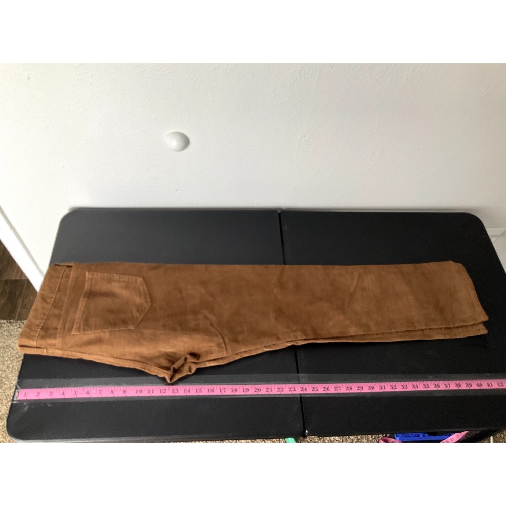 J Crew Flex Pants 33x29 Brown Chino Flat Front Corduroy Straight Leg Slim - Picture 7 of 9